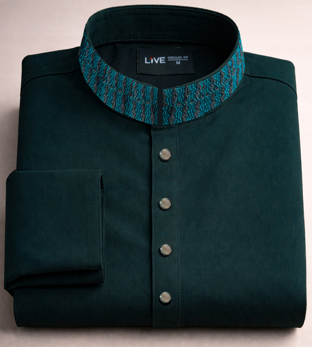 Men’s Embroidered Cotton Panjabi